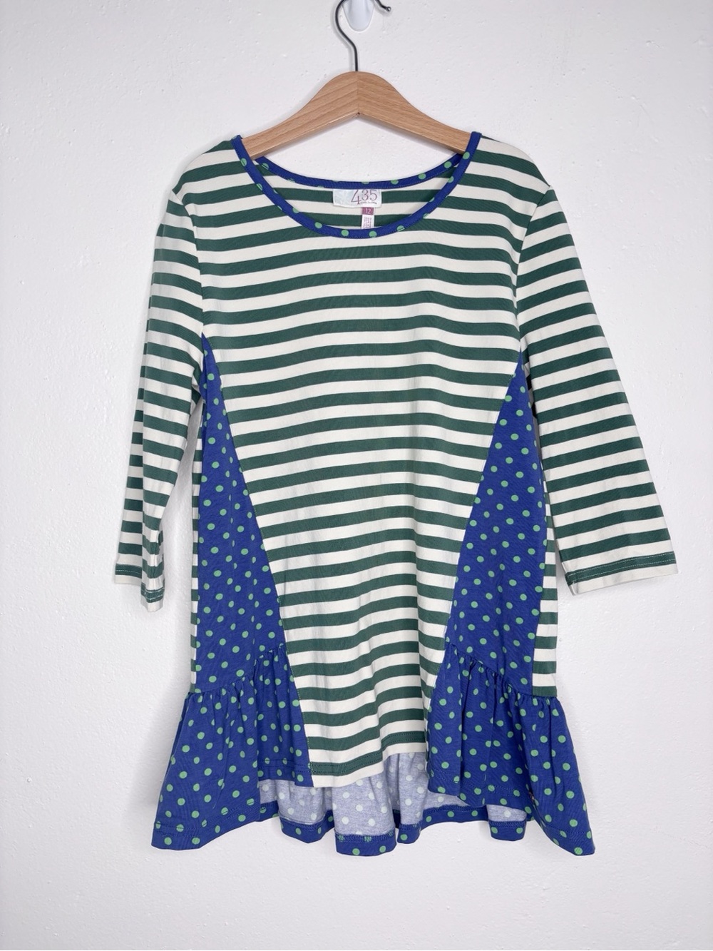 Matilda Jane Choose Your Own Path Stripes Polka Dot Top Ruffle Bottom Sz 12 NWOT